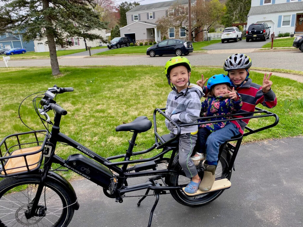 3 kids on the RadWagon